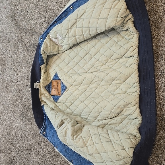 Vintage MV Country Sport Versity Quilt Jeans 90" Jacket Sz L - Picture 10 of 10